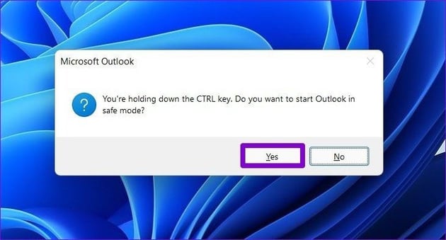 Open Outlook in Safe Mode